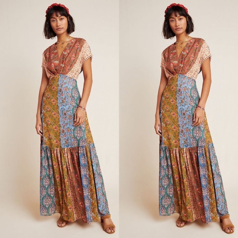 Anthropologie Sachin + Babi Angelica Patchwork Maxi Dress